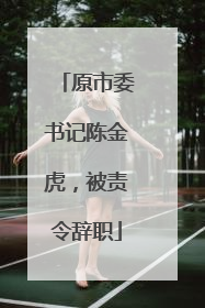 原市委书记陈金虎，被责令辞职