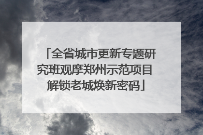 全省城市更新专题研究班观摩郑州示范项目 解锁老城焕新密码