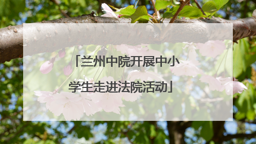 兰州中院开展中小学生走进法院活动