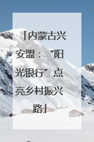 内蒙古兴安盟：“阳光银行”点亮乡村振兴路
