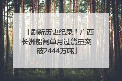 刷新历史纪录！广西长洲船闸单月过货量突破2444万吨
