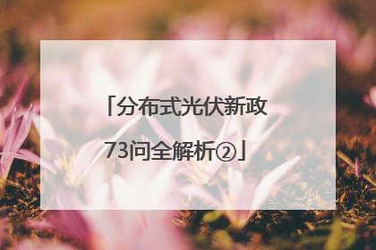 分布式光伏新政73问全解析②
