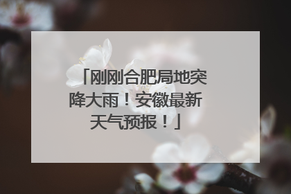 刚刚合肥局地突降大雨！安徽最新天气预报！