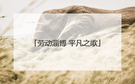劳动淄博 平凡之歌