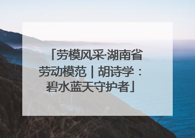 劳模风采·湖南省劳动模范｜胡诗学：碧水蓝天守护者