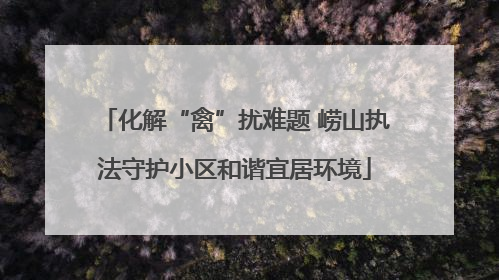 化解“禽”扰难题 崂山执法守护小区和谐宜居环境
