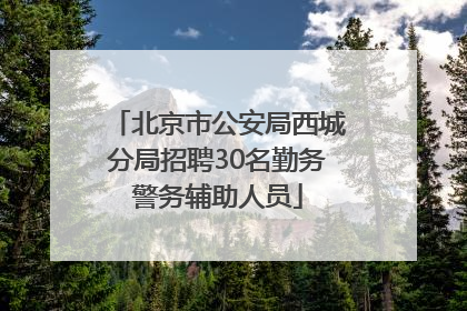 北京市公安局西城分局招聘30名勤务警务辅助人员