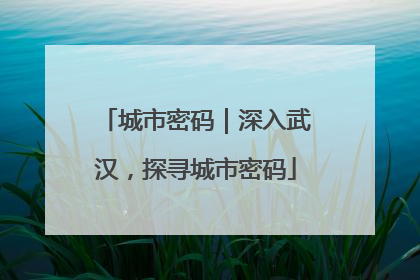城市密码｜深入武汉，探寻城市密码
