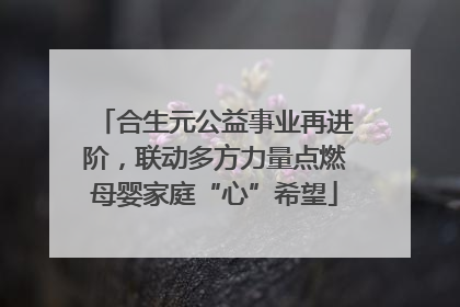 合生元公益事业再进阶，联动多方力量点燃母婴家庭“心”希望