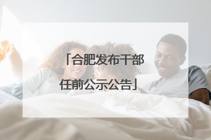 合肥发布干部任前公示公告