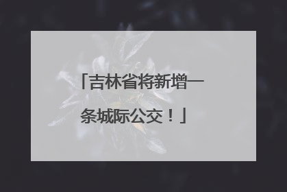 吉林省将新增一条城际公交！