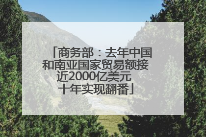 商务部：去年中国和南亚国家贸易额接近2000亿美元 十年实现翻番