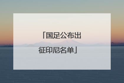 国足公布出征印尼名单