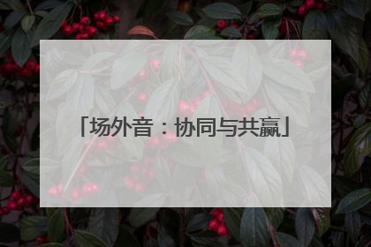 场外音：协同与共赢