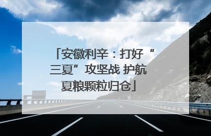 安徽利辛：打好“三夏”攻坚战 护航夏粮颗粒归仓