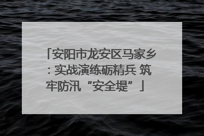 安阳市龙安区马家乡：实战演练砺精兵 筑牢防汛“安全堤”