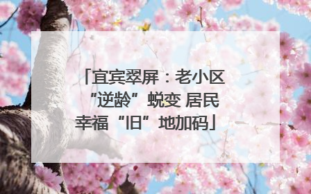 宜宾翠屏：老小区“逆龄”蜕变 居民幸福“旧”地加码