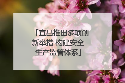 宜昌推出多项创新举措 构建安全生产监管体系