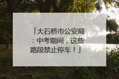 大石桥市公安局：中考期间，这些路段禁止停车！