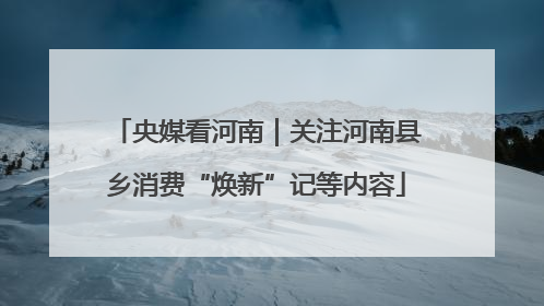 央媒看河南｜关注河南县乡消费“焕新”记等内容