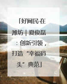 好网民·在潍坊｜夏俊磊：创新引领，打造“幸福码头”典范