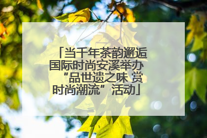 当千年茶韵邂逅国际时尚安溪举办“品世遗之味 赏时尚潮流”活动