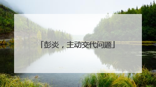 彭炎，主动交代问题