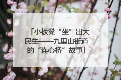 小板凳“坐”出大民生——九里山街道的“连心桥”故事
