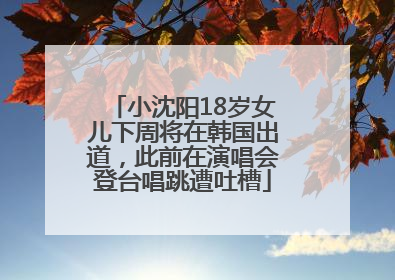 小沈阳18岁女儿下周将在韩国出道，此前在演唱会登台唱跳遭吐槽