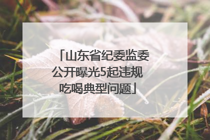 山东省纪委监委公开曝光5起违规吃喝典型问题