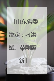 山东省委决定：刁洪斌、荣刚履新
