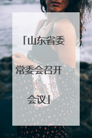 山东省委常委会召开会议
