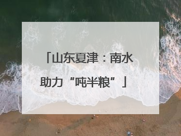 山东夏津：南水助力“吨半粮”