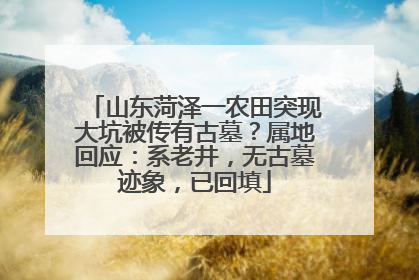 山东菏泽一农田突现大坑被传有古墓？属地回应：系老井，无古墓迹象，已回填