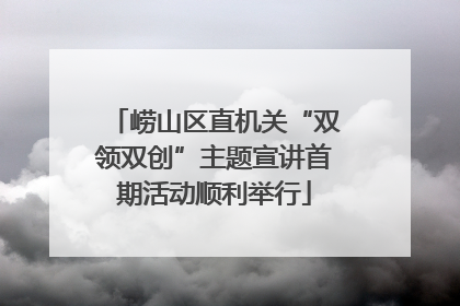 崂山区直机关“双领双创”主题宣讲首期活动顺利举行