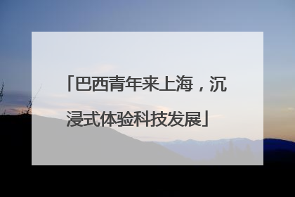 巴西青年来上海，沉浸式体验科技发展