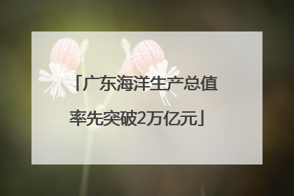 广东海洋生产总值率先突破2万亿元