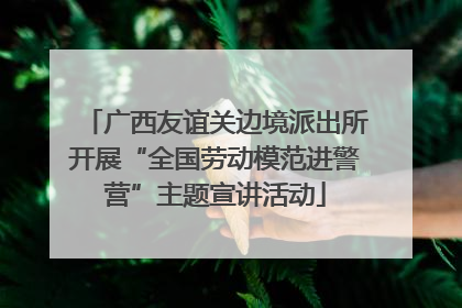 广西友谊关边境派出所开展“全国劳动模范进警营”主题宣讲活动