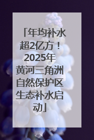 年均补水超2亿方！2025年黄河三角洲自然保护区生态补水启动