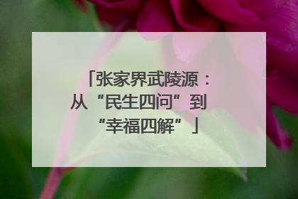 张家界武陵源：从“民生四问”到“幸福四解”