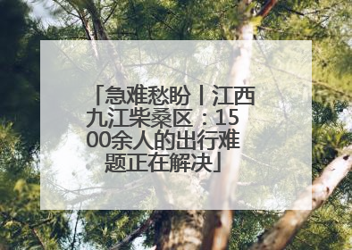 急难愁盼丨江西九江柴桑区：1500余人的出行难题正在解决