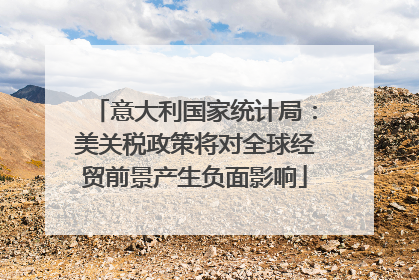 意大利国家统计局：美关税政策将对全球经贸前景产生负面影响