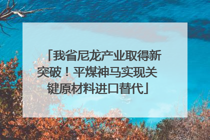 我省尼龙产业取得新突破！平煤神马实现关键原材料进口替代