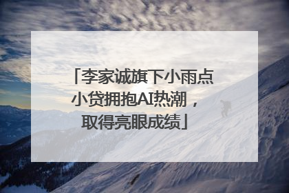 李家诚旗下小雨点小贷拥抱AI热潮，取得亮眼成绩