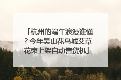 杭州的端午浪漫谁懂？今年吴山花鸟城艾草花束上架自动售货机