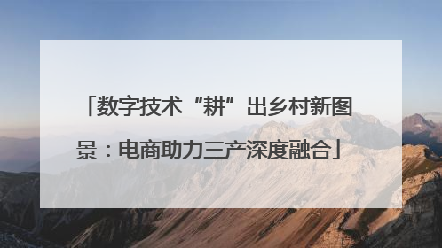 数字技术“耕”出乡村新图景：电商助力三产深度融合