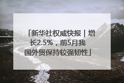 新华社权威快报｜增长2.5%，前5月我国外贸保持较强韧性