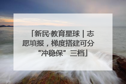 新民·教育星球｜志愿填报，梯度搭建可分“冲稳保”三档