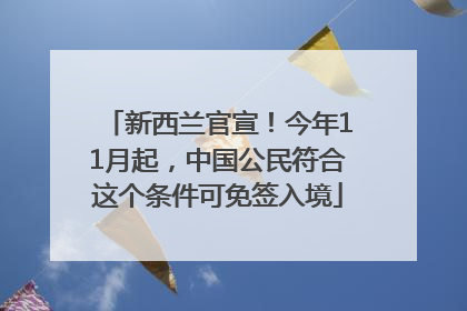 新西兰官宣！今年11月起，中国公民符合这个条件可免签入境