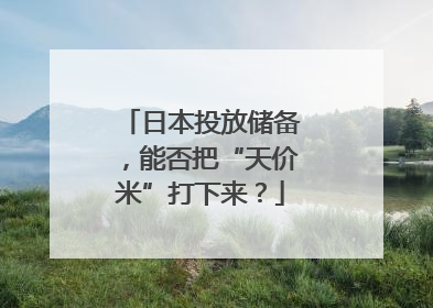 日本投放储备，能否把“天价米”打下来？